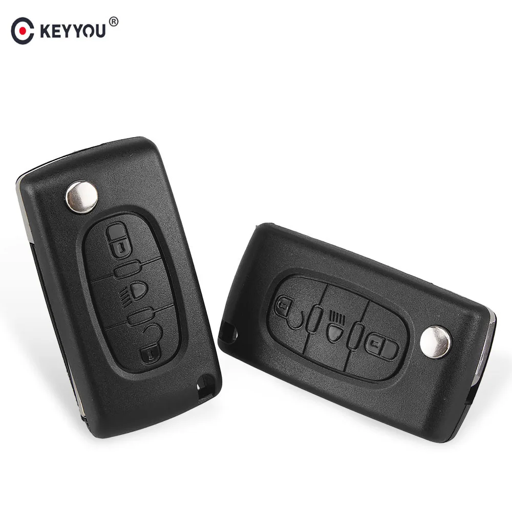 Запасной чехол брелок KEYYOU для Citroen C2 C3 C4 C5 C6 C8 3 кнопки складной лезвие HU83/VA2|Ключ от