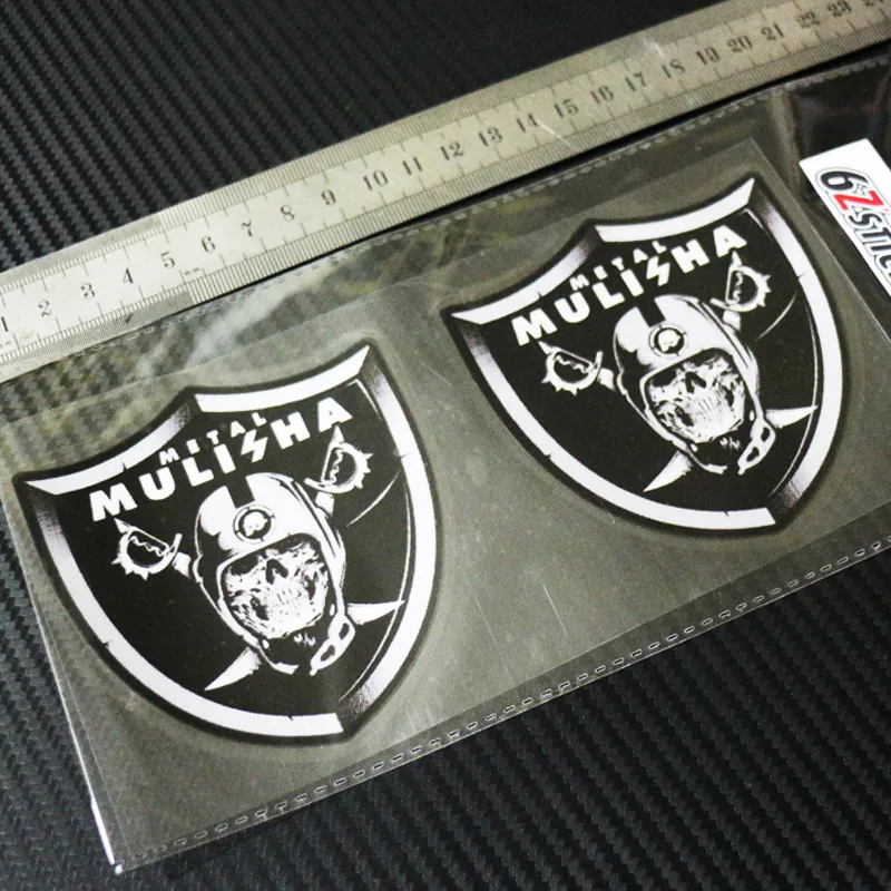 6zstickers X2 METAL MULISHA DECAL #7 badge moto cars Reflective stickers decals waterproof sunscreen