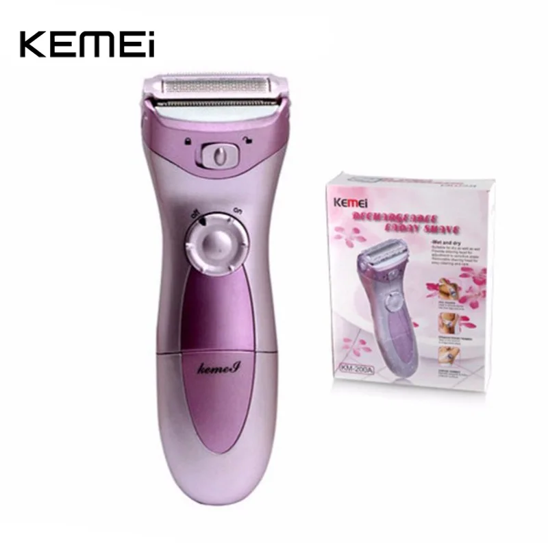 Оригинал Kemei Для женщин электрический Эпиляторы Перезаряжаемые моющиеся Леди бритвы волосы Средства ухода за кожей волос триммер для