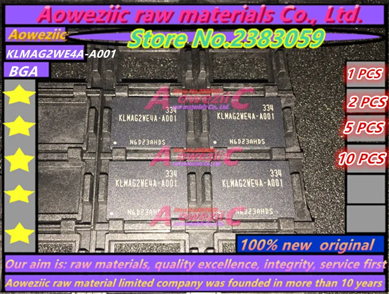 Aoweziic 100% new original KLMAG2WE4A-A001 KLMAG2WE4A A001 BGA 16GB EMMC Memory chip | Электроника