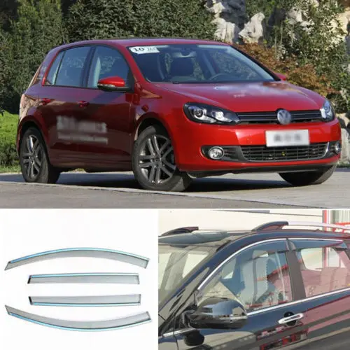 Jinke 4pcs New Smoked Clear Window Vent Shade Visor Wind Deflectors For