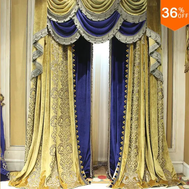 Curtains Ideas blue and gold curtains : Aliexpress.com : Buy Yell Ancient Blue Yellow curtains for windows ...