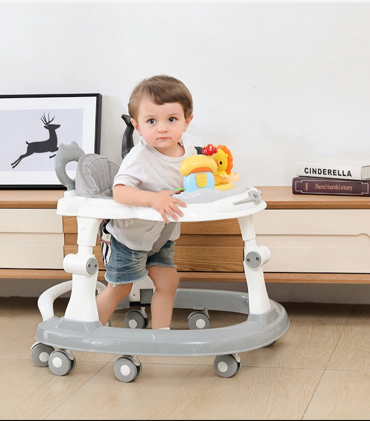 Детские ходунки с 6 бесшумными вращающимися колесами, Анти ...