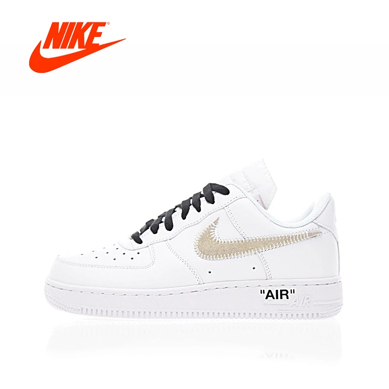 Original New Arrival Authentic OFF-WHITE x Nike Air Force 1 Low Women's Skateboarding Shoes Sneakers Sport Outdoor AA8152-700