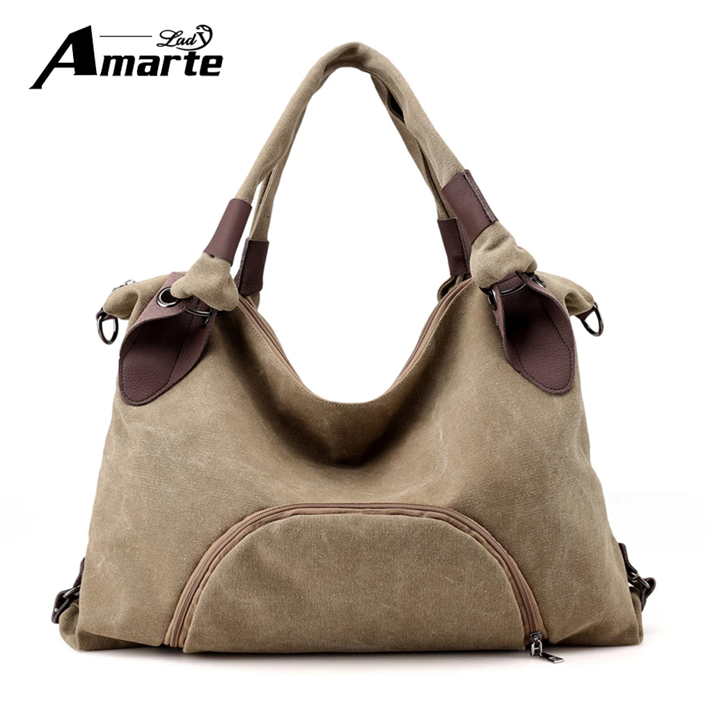 

Amarte Brands 2018 Fashion Big Women Canvas Bag Ladies Shoulder Bags Handbags Women Large Capacity Casual Tote Bags Sac A Main