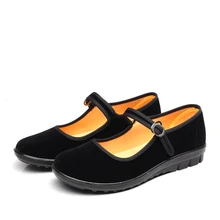 Frau in schwarz Mary Jane schuhe flache bequeme etikette/freies verschiffen im frühjahr und herbst mit wildleder schnalle schuhe für frauen