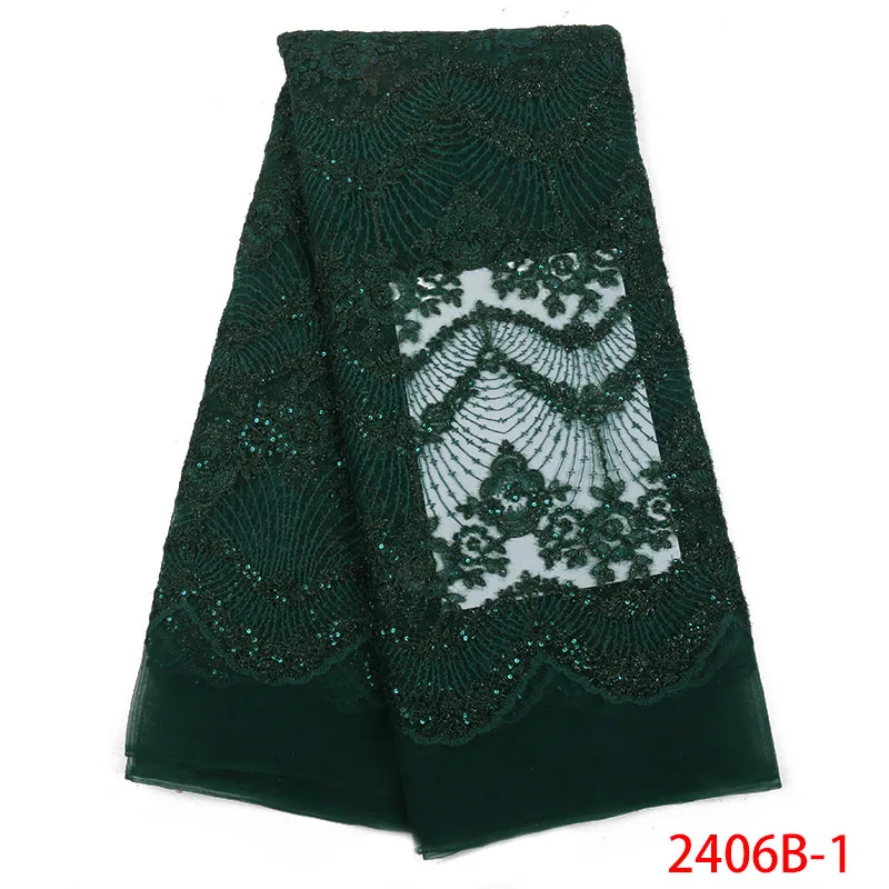 High Quality Nigerian Lace Fabrics 2018 Sequins African French Net Fabric Embroidered Tulle Mesh In Green XZ2406B-1 | Дом и сад