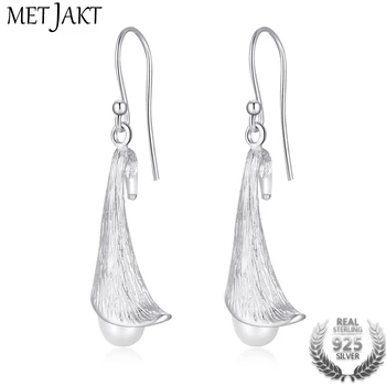 

MetJakt Natural Freshwater Pearl Earrings Solid 925 Sterling Silver Silver Drop Earring for Women Bohemia Fashion Jewelry