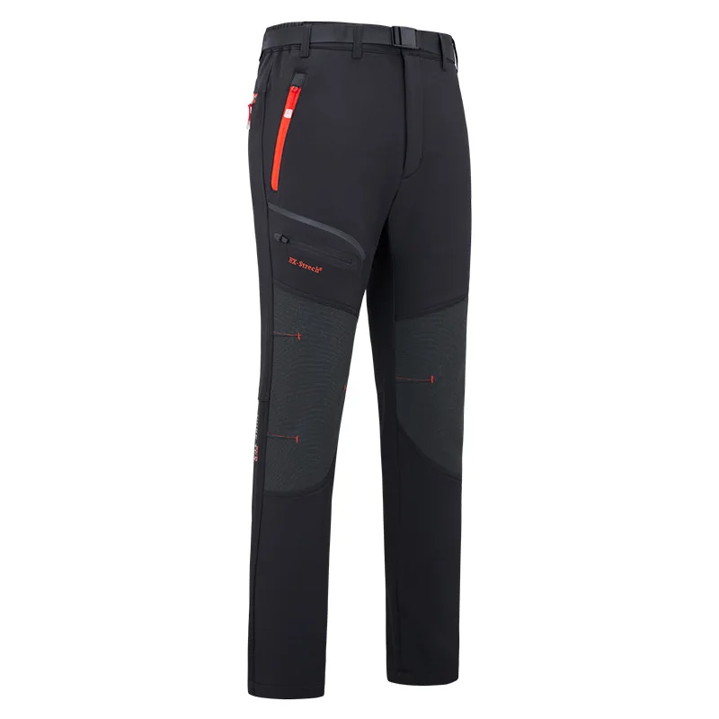 Invierno de los hombres pantalones de esquí de senderismo acampar al aire libre Softshell pantalones pesca impermeable a prueba de viento Trekking Fleece nieve