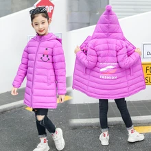 2018 Winter Jacket for Girls Cotton Padded Hooded Kids Coat Children Clothing Enfant Coats Parkas Winter Jackets Kids Clothes kamiwa 2018 embroidery fruit girls winter coats and jackets kids outwear down jacket clothes parkas children baby girls clothing