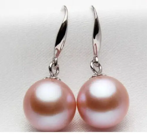 

hot sell new - -hot 13377 HUGE charming pair OF AAA++ 10-11mm south sea pink pearl earring