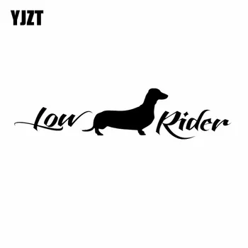 

YJZT 12CM*2.8CM Vinyl Sticker LOWRIDER Wiener Dog Funny Car Decal Black/Silver C2-3205