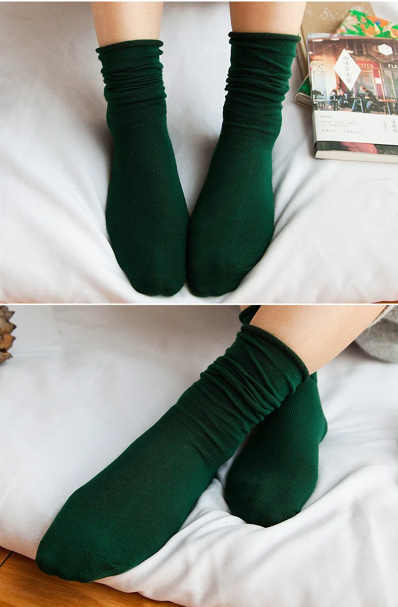 Модные повседневные милые женские Носки ярких цветов мягкие удобные хлопковые носки с широким носком Теплые длинные носки для девочек на осень и зиму