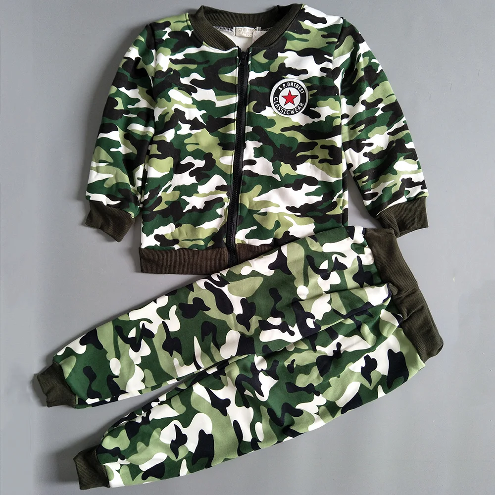 Camouflage Kids Clothing Baby Fall Autumn Toddler Boy Winter Tops +long Pants Two Piece Outfits Set Boys Clothes 2 3 4 Years | Детская