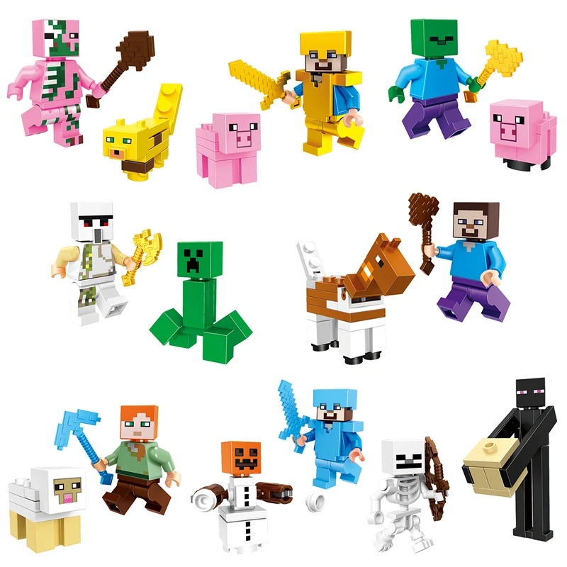 minecraft lego sets with steve and alex