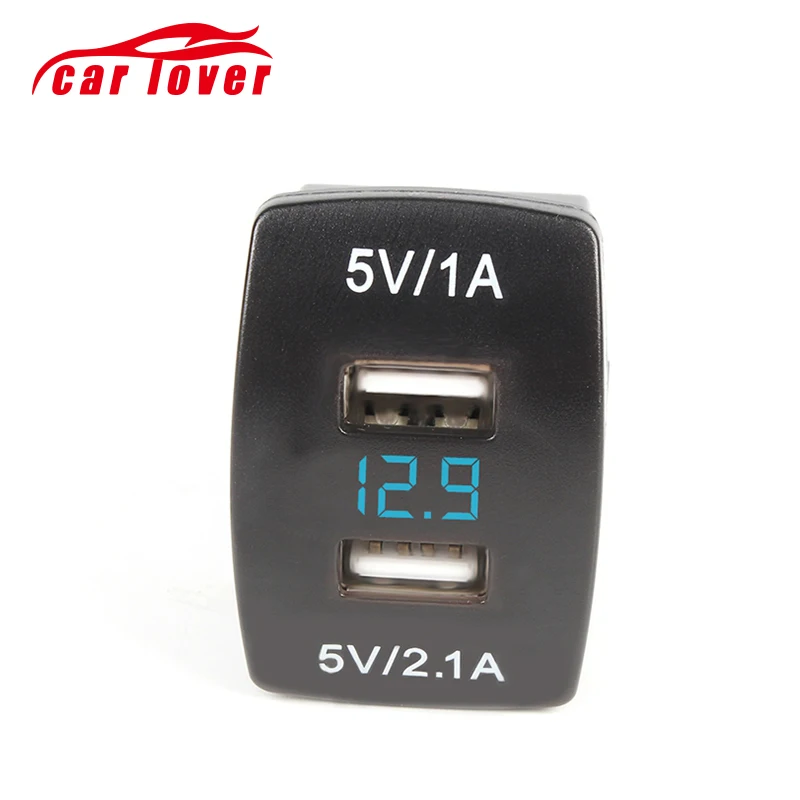 

Waterproof 12V-24V Mini Micro Dual USB Plug Car Motorcycle Cigarette Lighter Socket Car Charger + LED Digital Voltmeter Meter