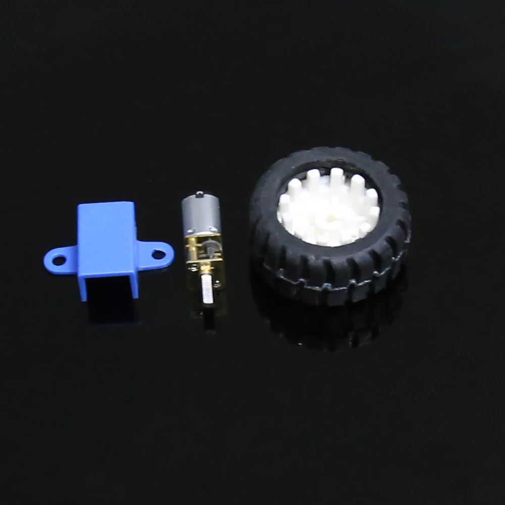

1set K337 3-12V N20 50-300RPM Speed Reduction Gear Motor With D Type Shaft Rubber Tire Trestle DIY Parts