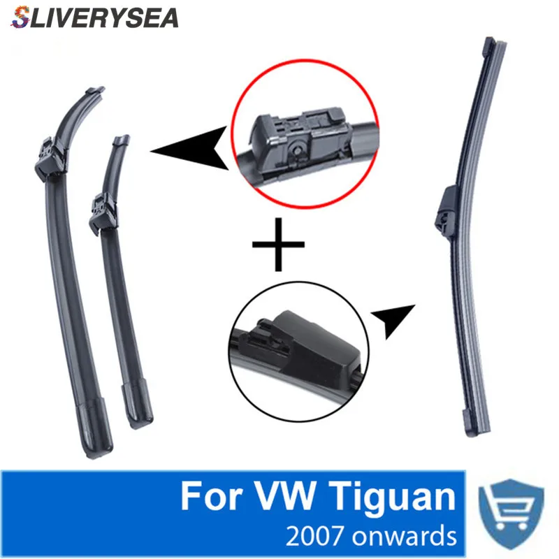 

SLIVERYSEA Front and Rear Wiper Blade no Arm 2007 onwards High quality Natural Rubber windscreen 24''+21''