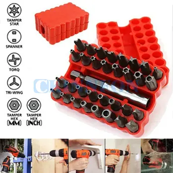 

DHL 20Set 33pcs Security Tamper Proof Torx Hex Star Bit Set Magnetic Holder Bits Torx Hex Star Tamper Proof Screwdrivers Bit