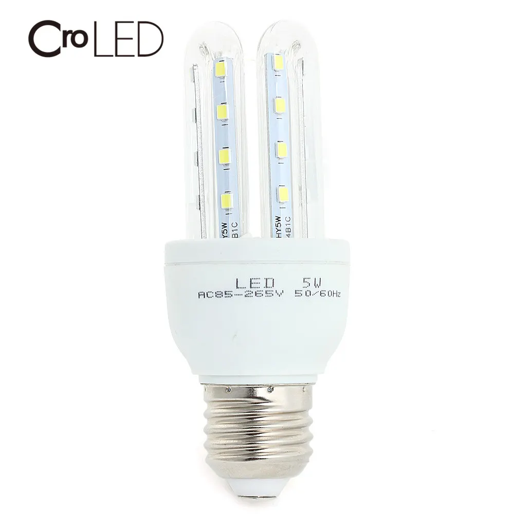 E27 5W 24x2835 SMD 420LM 6000 6500K LED White Light 3U U shaped Saving