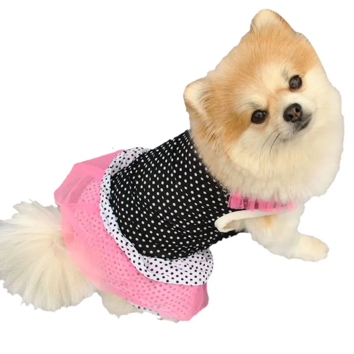 Модные щенок Принцесса платье для собак для питомцев Юбка в горошек одежда для девочек милый Платья для вечеринок леверт 3MAR22