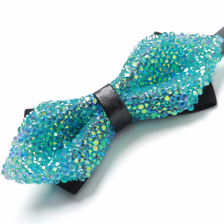 2016 цветочные красочные кристалл лук Галстуки модные Повседневное Бизнес со стразами Для мужчин цветок лук галстук t0012