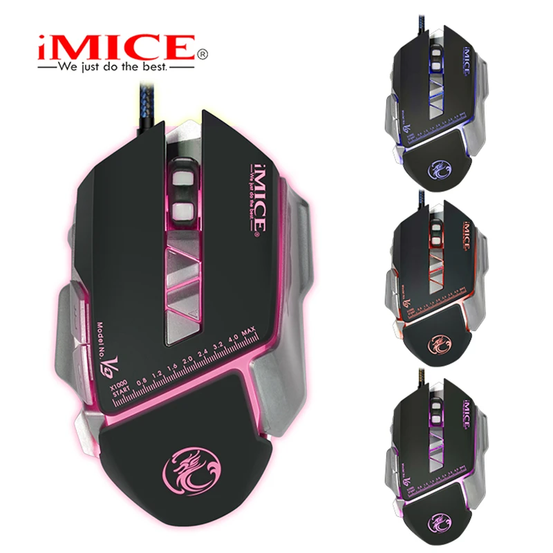 

iMice V9 Wired Gaming Mouse 7 Buttons 3200DPI USB Optical Computer Mouse Gamer Colorful Backlight Breath Mice For PC Laptop#30