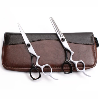 

1Pair 5.5" 440C Customized Logo Hairdresser's Scissors Cutting Shears Thinning Scissors Salon Hair Scissors Barber Shears C9016