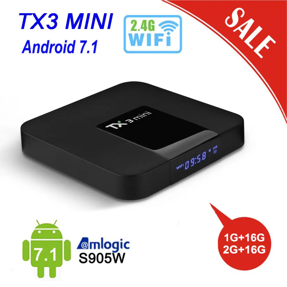 Tanix TX3 البسيطة Andriod التلفزيون مربع LED عرض الروبوت 7.1 Amlogic S905W 2 GB 16 GB 2.4G WIFI دعم 4 K H.265 Yutube مشغل الوسائط