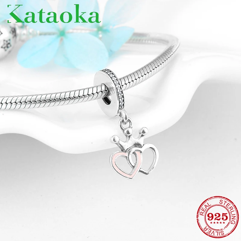 

Fashion 925 Sterling Silver Cross Hearts Wearing crown Charms Pendants Fit Original Pandora Charm Bracelet Jewelry making