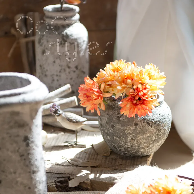

Cocostyles distinctive reminiscence rustic cement flower vase in art style for creative modern home goods decorative vase