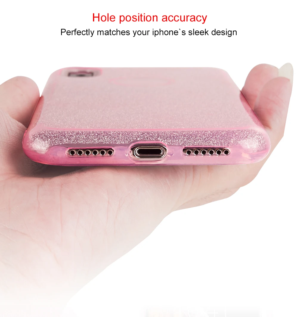 Ascromy Glitter Case For iPhone X Bling Hybrid Silicone Cover For iPhone XS Max XR 8 Plus 7 6 6s 5 5S SE Girls Coque Accessories (6)