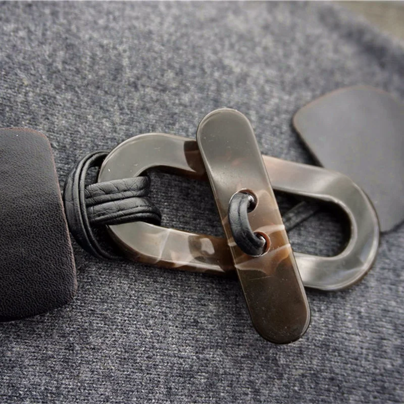 

2 Pairs 17 CM Toggle Sewing Closures Buttons for Coat Jacket Duffle Resin Fasten Combined Buttons with PU Patches Sewing Supply