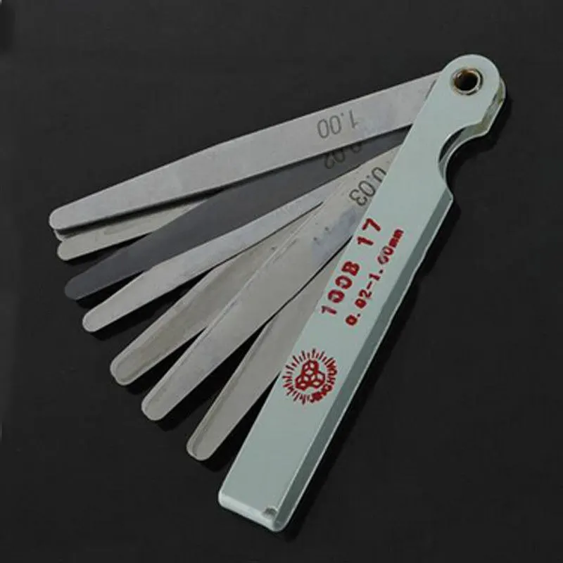 Hot 17 Blade Metric Feeler Gauge 0.02-1.00mm Gap Filler Thickness Measurement Tool