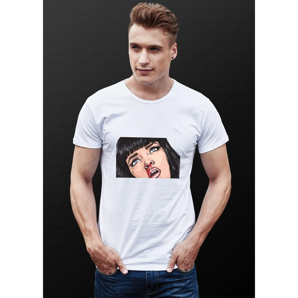 LUCKYFRIDAYF Мэри Миа Уоллес Футболка мужская классическая фильм целлюлоза фантастика
