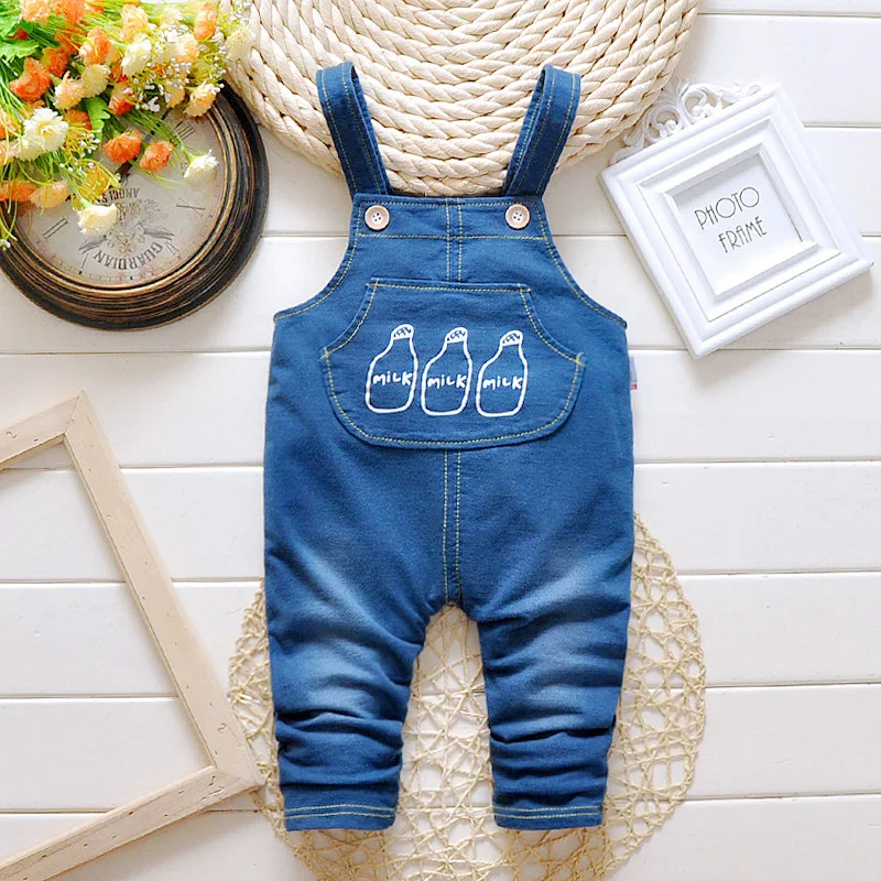 

Denim Overalls For Girls Boy 2016 Loose Fsahion New Kids Infant Overalls Bib Jeans Boy Children's Jeans Baby Clothes Pants