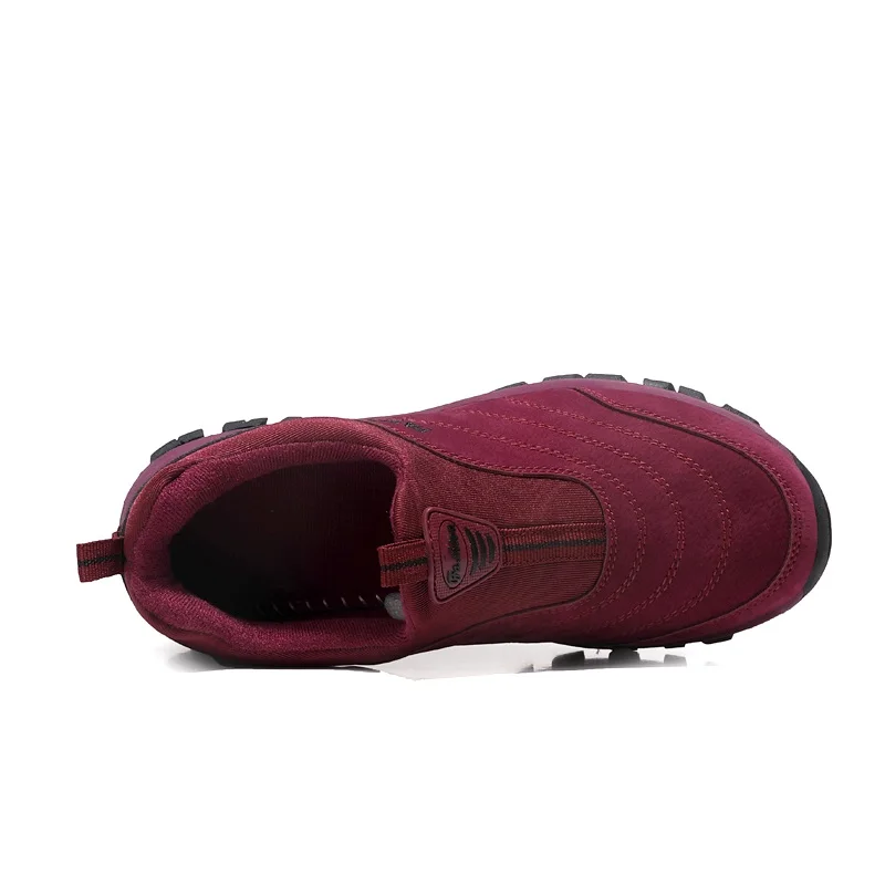 DR. EAGLE/Осенняя женская обувь для бега; женские зимние спортивные кроссовки для ходьбы; женская обувь из свиной кожи; Размеры 35-41 - Цвет: Красный