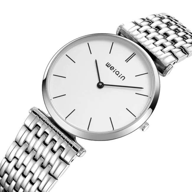 

WEIQIN Mens Watches Nail Scale Luminous Stainless Steel Band Quartz Watch For Men Hardlex Window Business Male ClocK 5075G