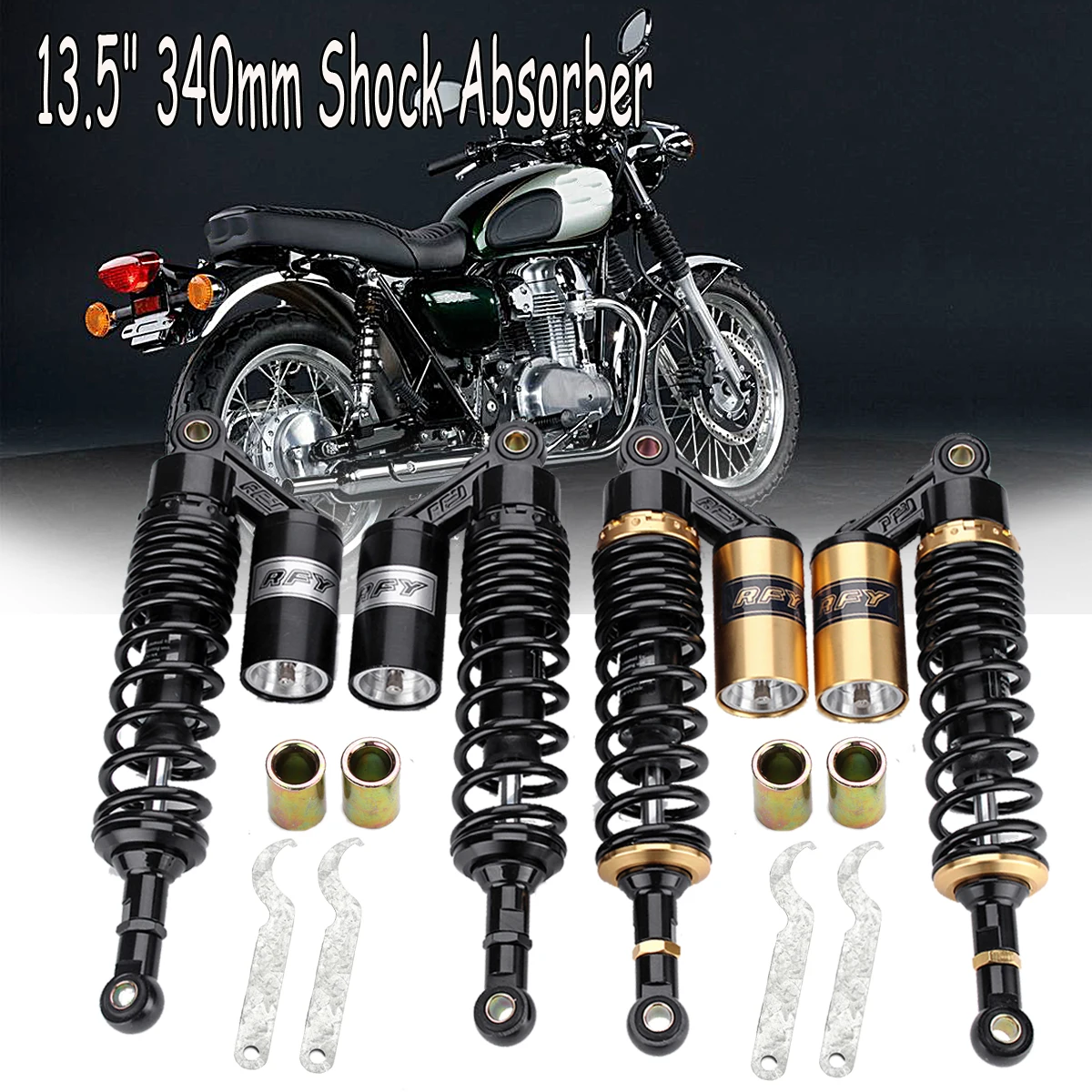 

13.5" 340mm Motorcycle Air Shock Absorber Suspension Damper for Honda/Yamaha