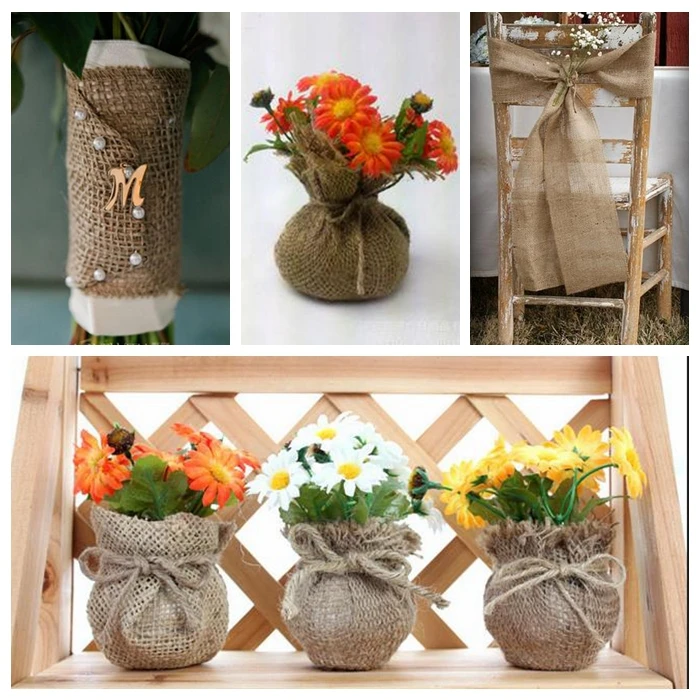 Free Shipping 5cm10m Natural Jute Hessian Burlap Ribbon Trims Free Shipping 5cm10m Natural Jute Hessian Burlap Ribbon Trims