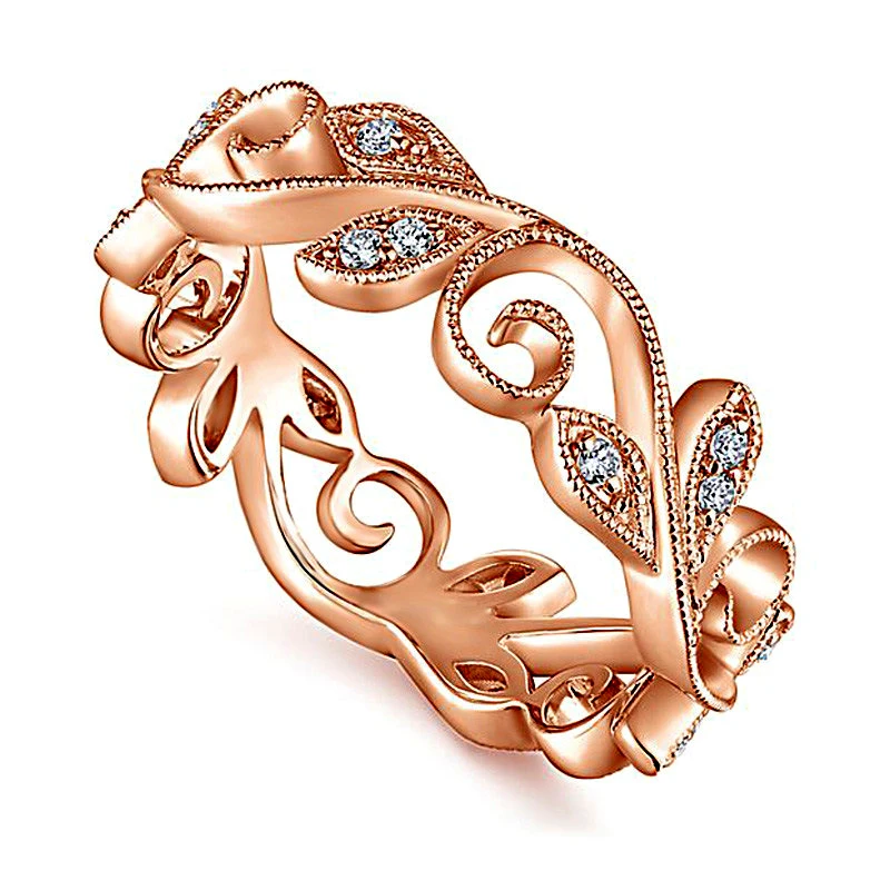 Модный Клевер на удачу виноградный лист Свадебные Кольца для женщин Ladys розовое золото бижутерия серебристого цвета Anel Femme обручальное Брендовое кольцо