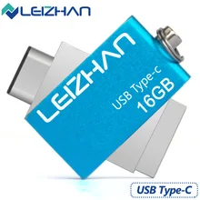 LEIZHAN High Speed USB3.1 Type C U Stick 32G Pendrive Metal 16G Pen Drive Storage Memory U Disk Mini External Device Flash Drive