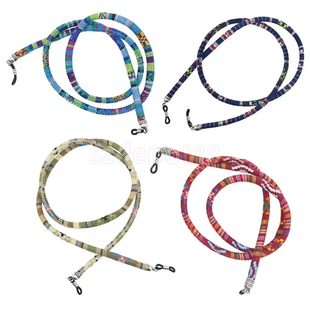4pcs Bohemian Style 6mm Round Rope Eyeglasses Sunglasses Holder Cord Strap Lanyard	