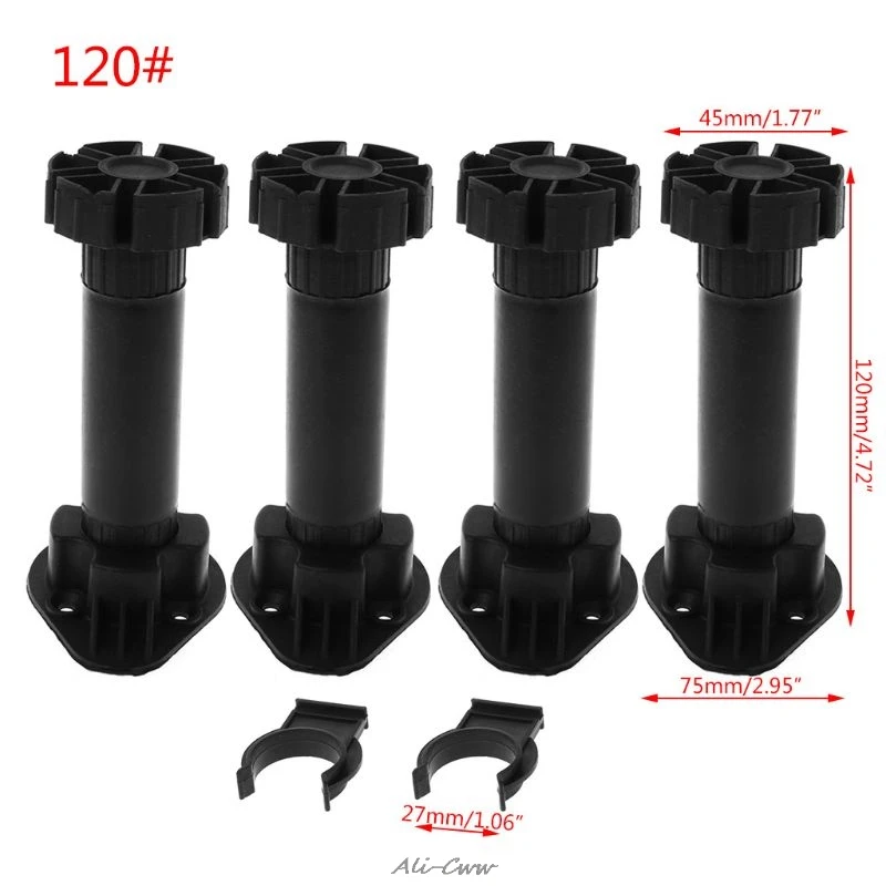 4pcs Hot Adjustable Height Cupboard Foot Cabinet Leg For Kitchen Bathroom