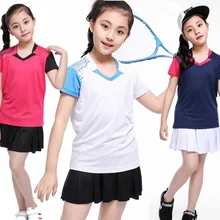 Tennis de sport de table, jupes de fille d'enfant tenis masculino, chemises de tennis de table à séchage rapide de polyester, costume de badminton d'enfant, t-shirt de sport