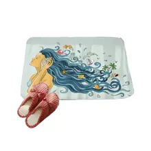 Окрашенный коврик для передней двери русалки, коврик для двери, ковер для гостиной, ковер из полиэстера, Противоскользящий коврик для двери, украшение дома