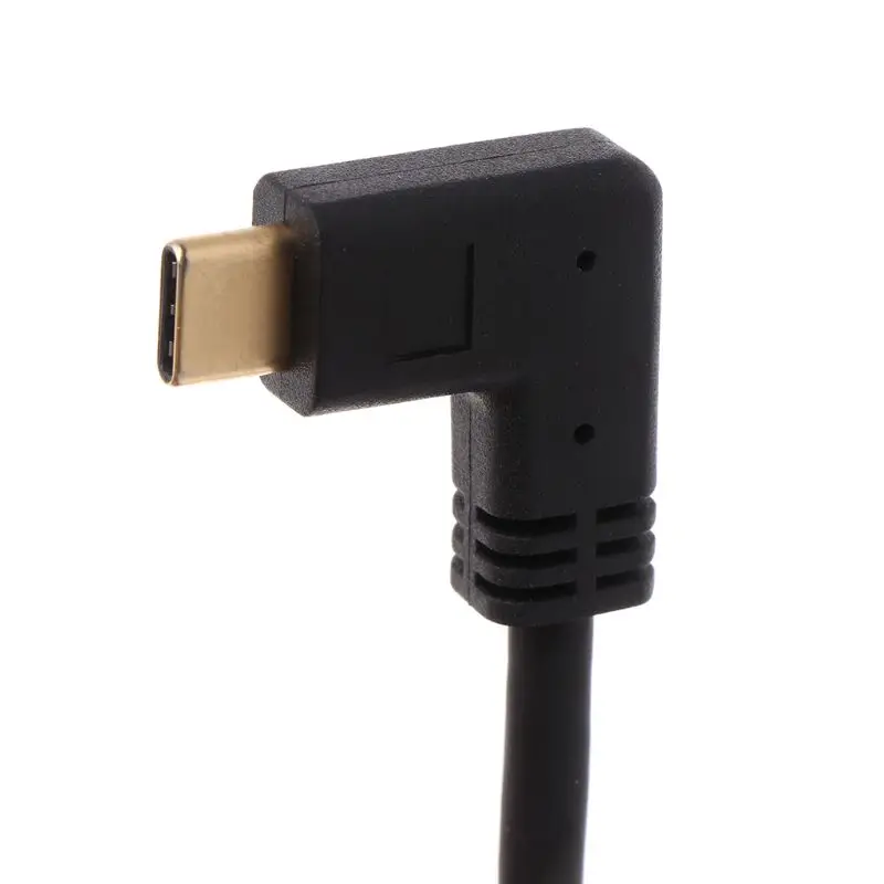 Кабель для синхронизации данных и зарядки USB 3 1 90 градусов Тип C штекер папа к