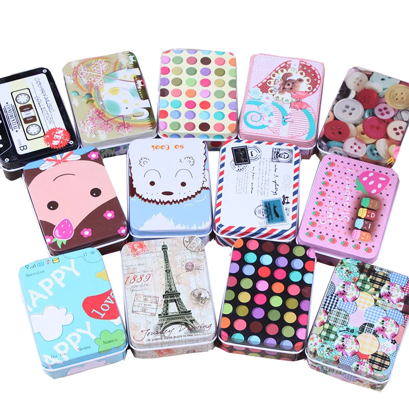

Girls Gifts Desk Storage Holder Children's Hairpin Jewelry Cartoon Packaging Box Home Button Rhinestone Organizer Mini Gift bags