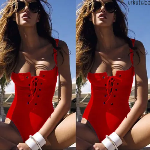 

Womens One-Piece Bandage Bikini Push Up Monokini Swimsuit Bathing Suit Swimwear