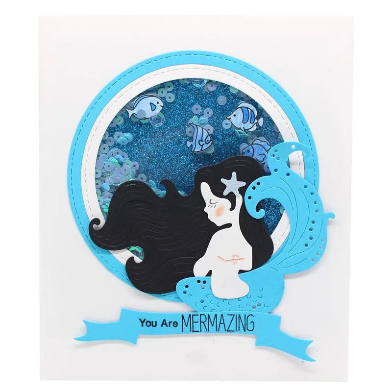 

KSCRAFT Lovely Mermaid Metal Cutting Dies Stencils for DIY Scrapbooking/photo album Decorative Embossing DIY Paper Cards